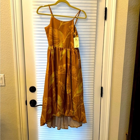 JOYFOLIE-Beautiful NWT - Skye Dress in Mustard Palm Size 10 - Picture 4 of 10